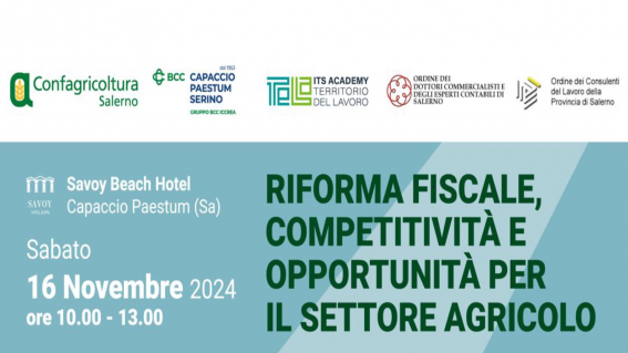 Capaccio Paestum, convegno su riforma fiscale e opportunità per il settore  agricolo - StileTV.it